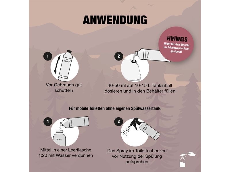 Bio Chem Spülwasserzusatz 1 l Hygienischer Reiniger für Camping- und Chemietoiletten