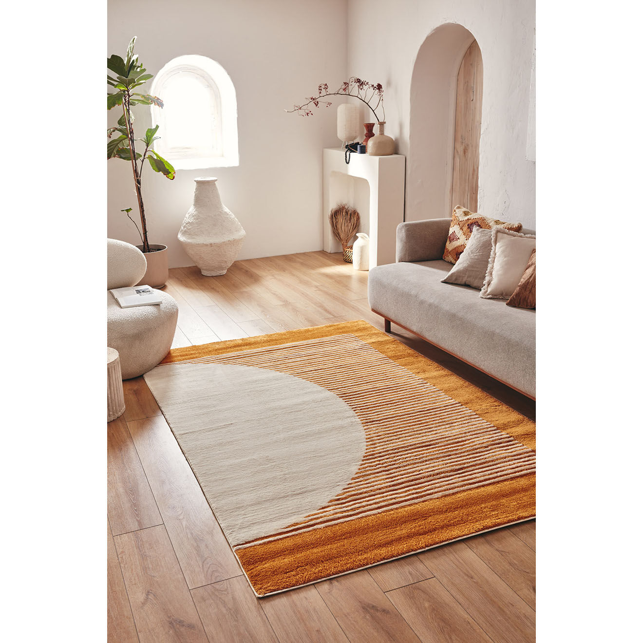 Nazar Rugs Tapis Nely 790 ocre - 80x150 cm