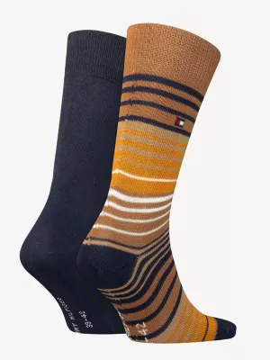 Pacote com 2 pares de meias clássicas listradas