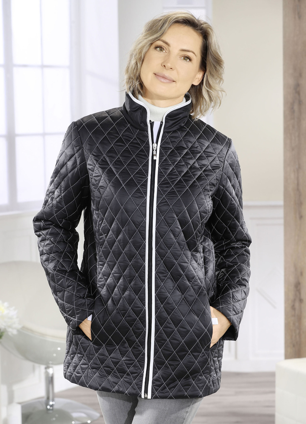 Jacke mit Rautenstepp