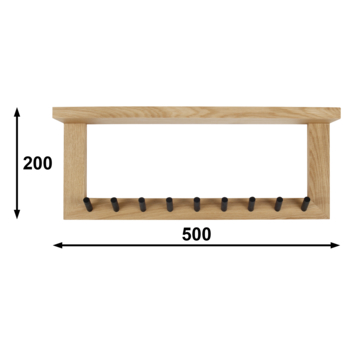 Siro kapstok 9 haken Woody hout eiken 500 mm