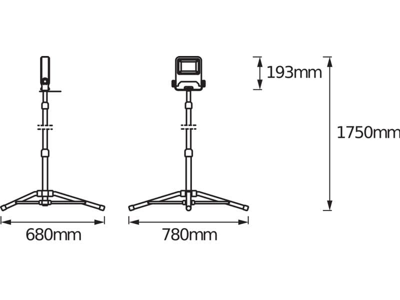 Ledvance Scheinwerfer Worklight Tripod CH Plug, 30 W, 4000K Vielseitiges LED-Arbeitslicht mit Stativ und Stecker-Typ J (SEV 1011)