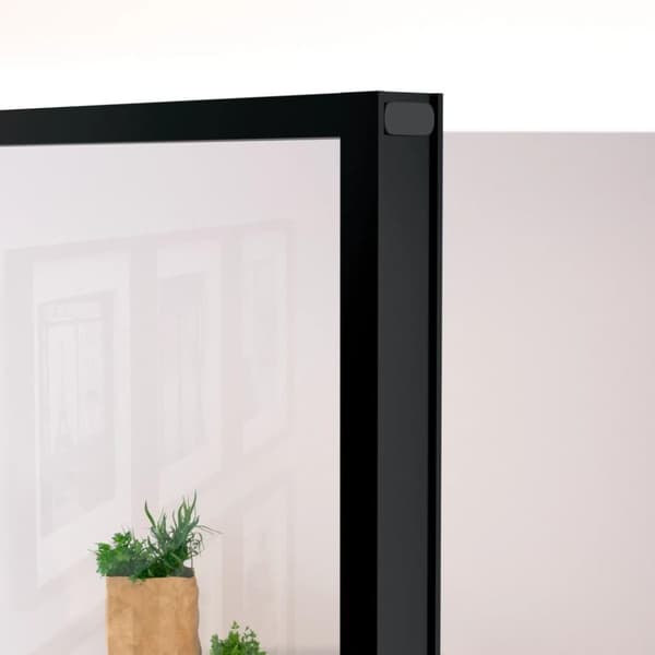 vidaXL Innerdør svart 83x201,5 cm herdet glass og aluminium slank