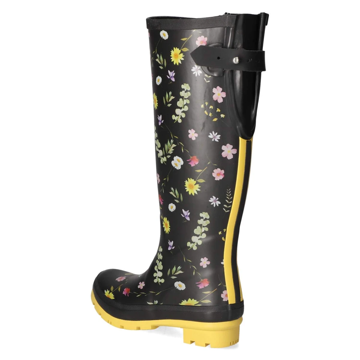 RajnGummistiefel FLOWERS - Black-Yellow