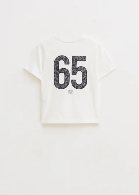 T-shirt met kanten print wit (WIT)