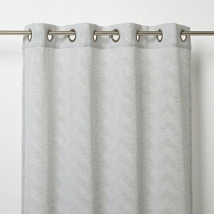 Voilage GoodHome Cormack gris l.140 x H.260 cm