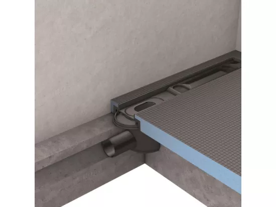Receveur à carreler WEDI Fundo Riolito Neo + barrette de finition + bonde horizontal + kit d'étanchéité 160 x 100 cm
