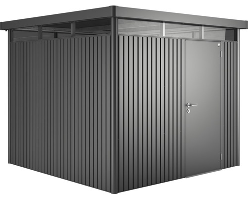 Biohort HighLine H4 tuinhuis met standaard deur, 275 x 275 cm, donkergrijs metallic