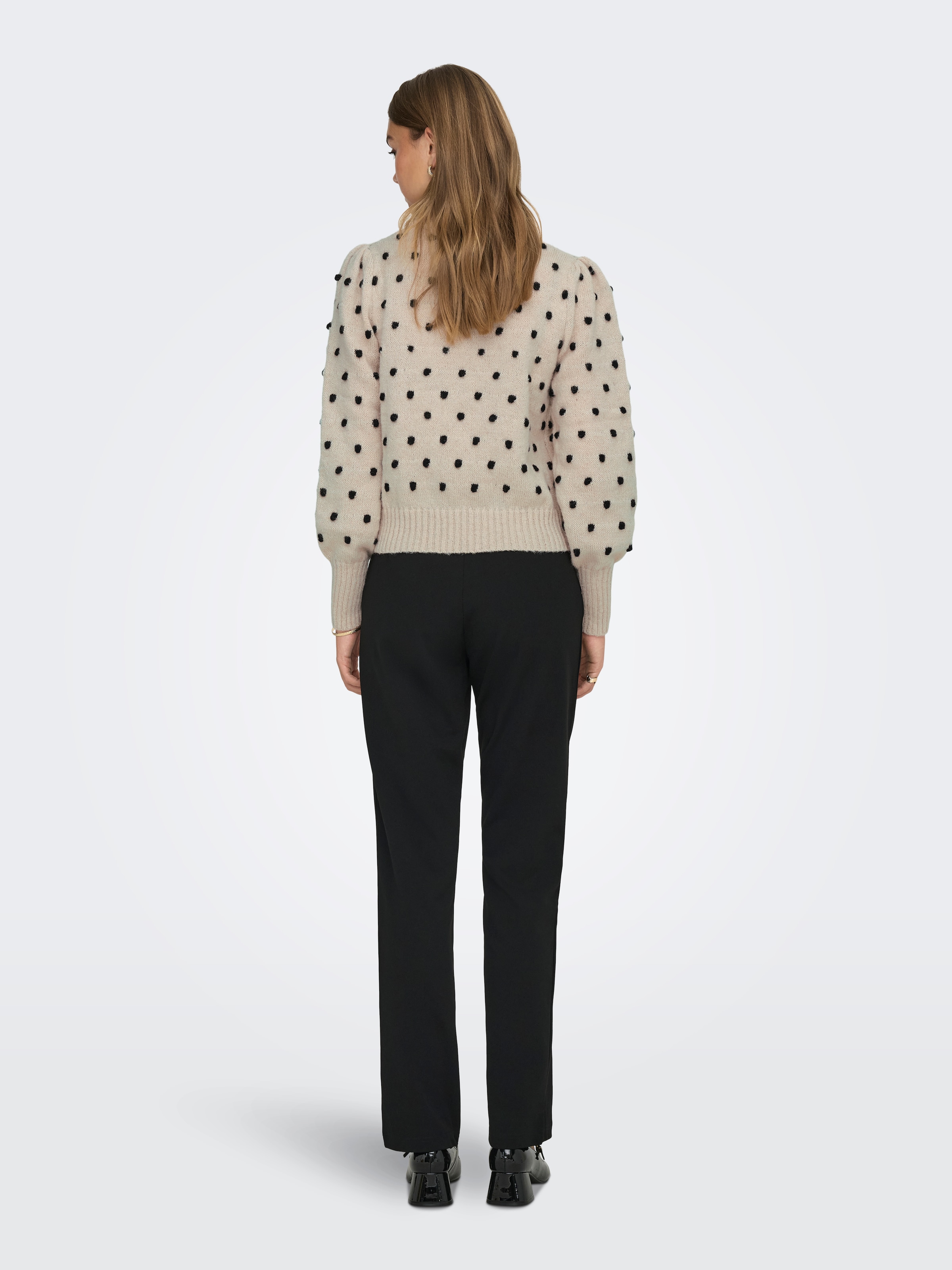 JDY Rundhalspullover »JDYSIGRID LIFE L/S ON PUFF PULL KNT NOOS«, in gepunkteter Optik