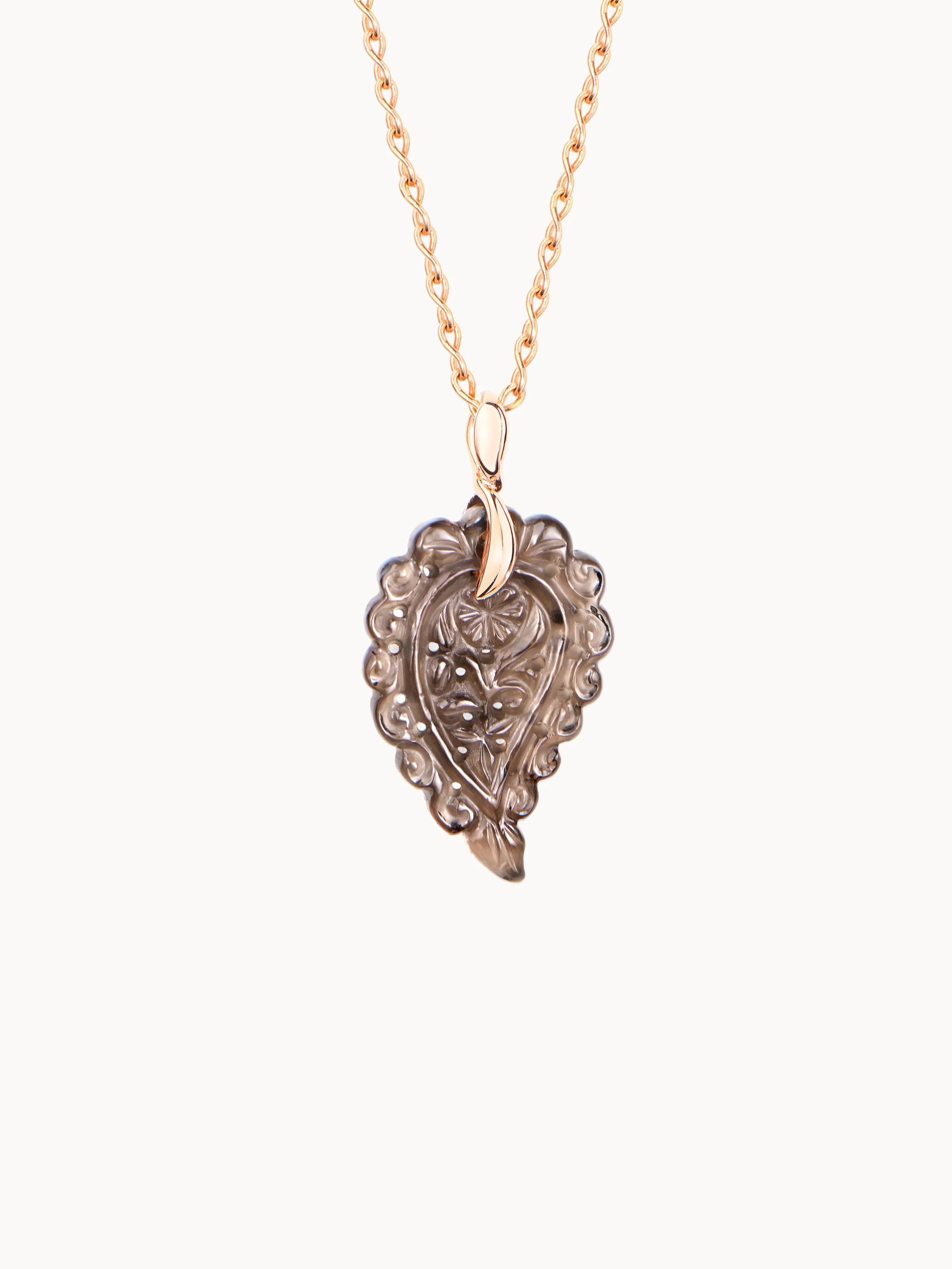 TAMARA COMOLLI Anhänger PENDANT INDIA SMALL SMOKY QUARTZ aus 18 Karat Roségold und Rauchquarz