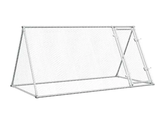 Cage pour poules argenté 200x105x91 cm acier galvanisé