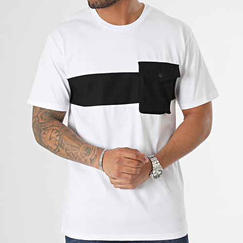 Tee Shirt Poche Blanc Noir