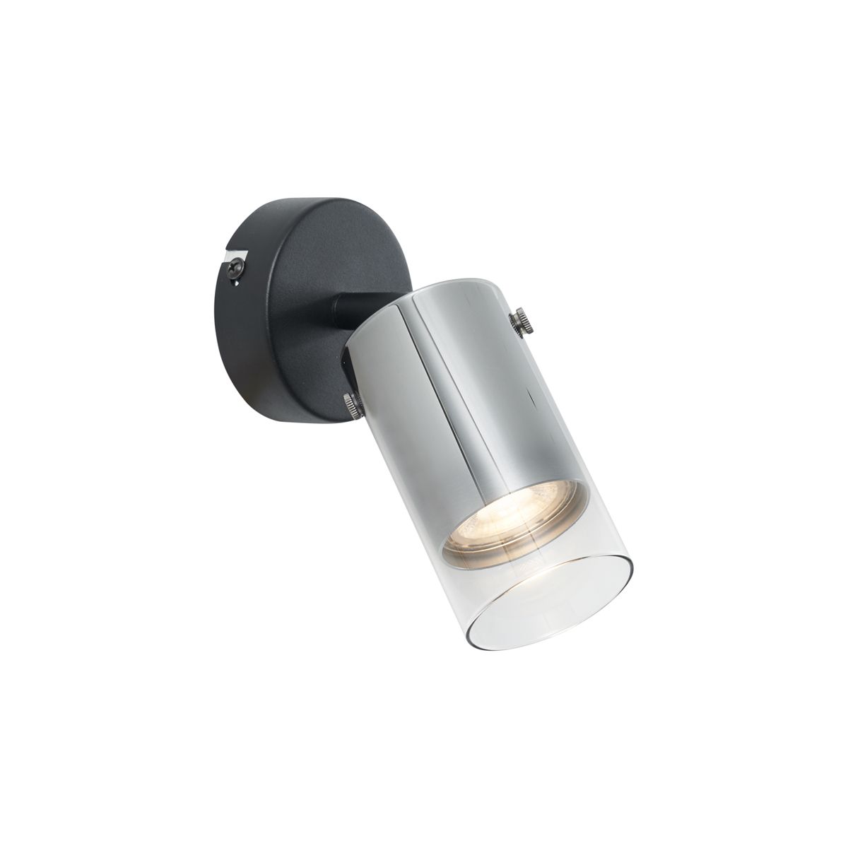 Moderne plafondspot gunmetal met glas draai- en verstelbaar - Drain