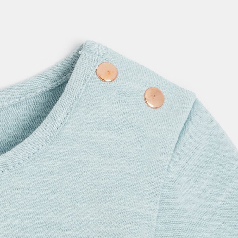 T-shirt manches courtes bébé fille en jersey flammé bleu Absorba Bleu