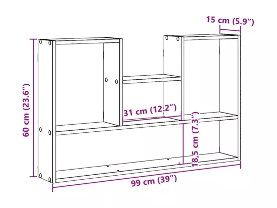 Étagère murale vieux bois 99x15x60 cm bois d'ingénierie
