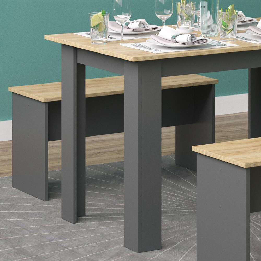 Vicco Tischgruppe Sitzgruppe Esszimmer Sentio Esstisch Anthrazit Eiche 110 cm