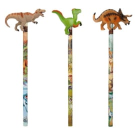 Dino World potlood met dino topper