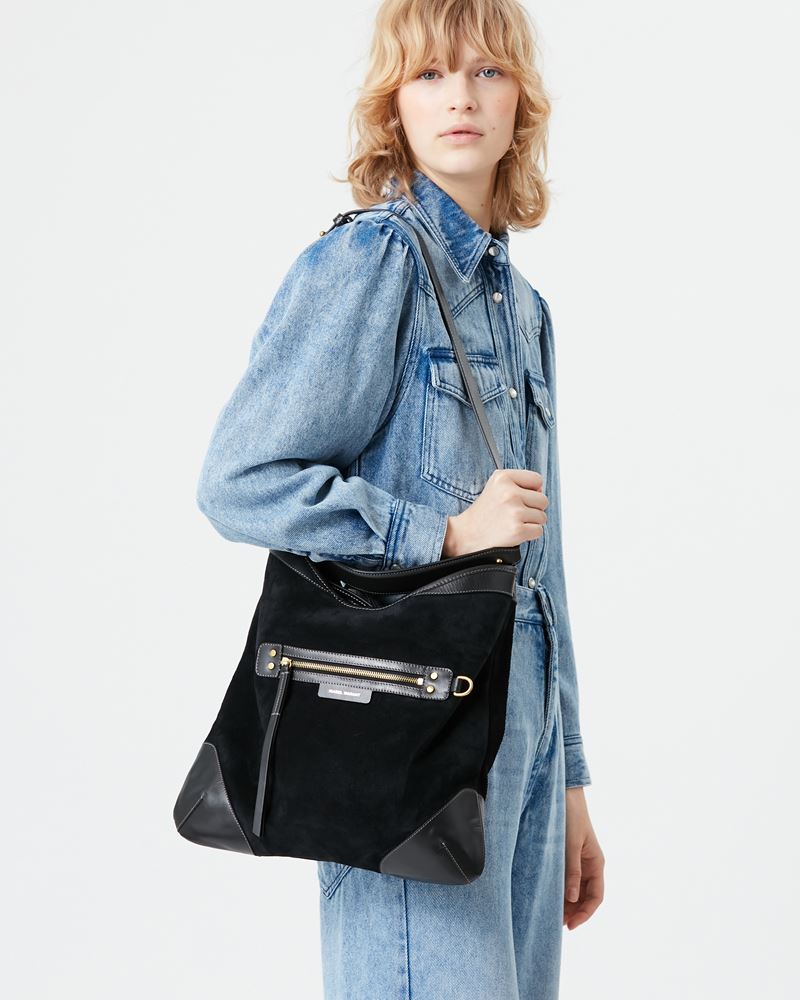 BOTSY DAY SAC HOBO PORTÉ ÉPAULE EN CUIR VELOURS
