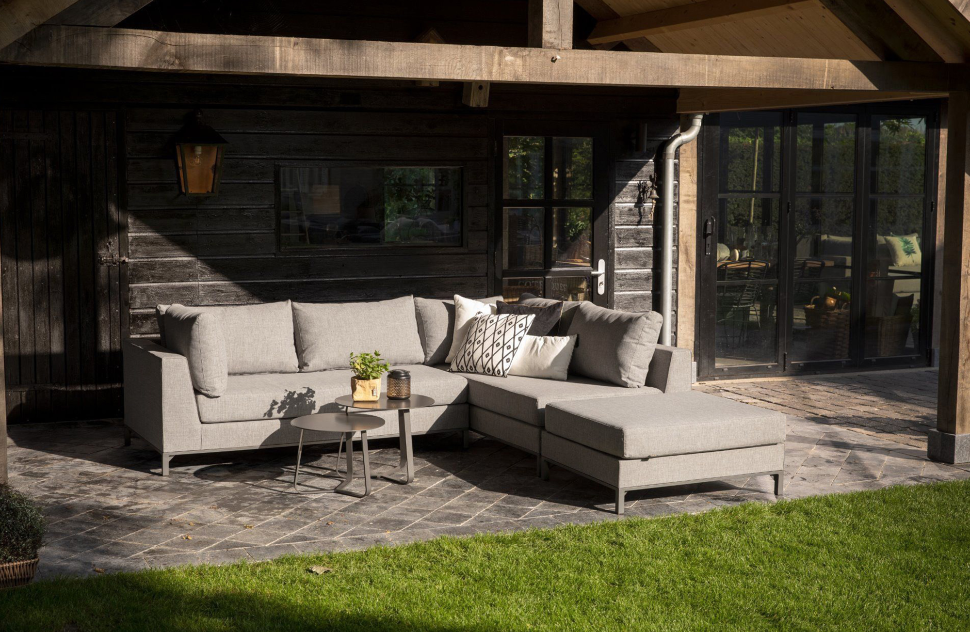 Loungeset Sicilië links - Stone Grey