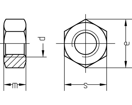 Zeskantmoer DIN 934 M10 mm aluminium, 50 stuks