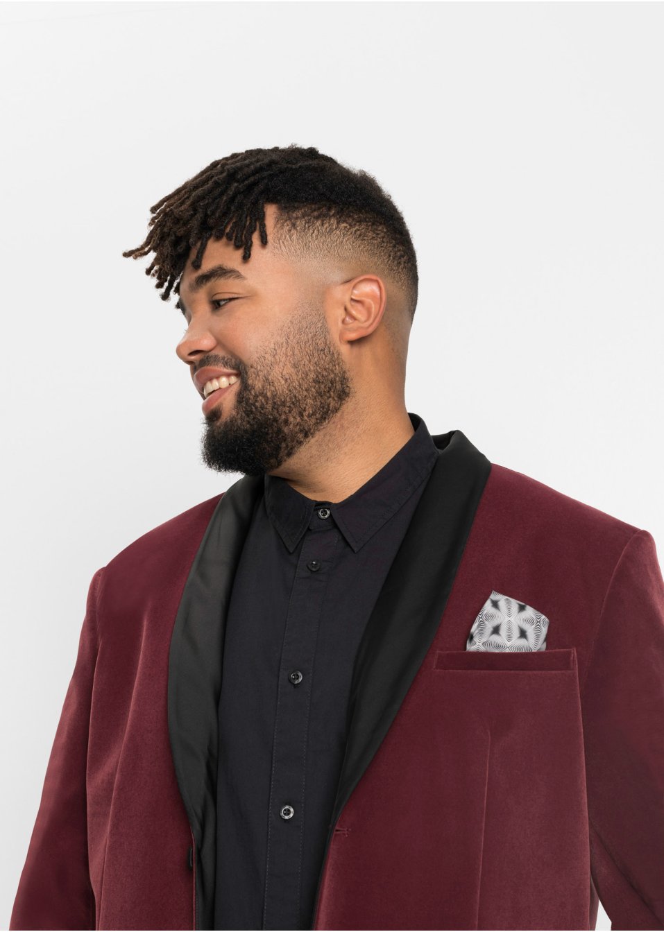 Blazer en velours avec passepoil en satin