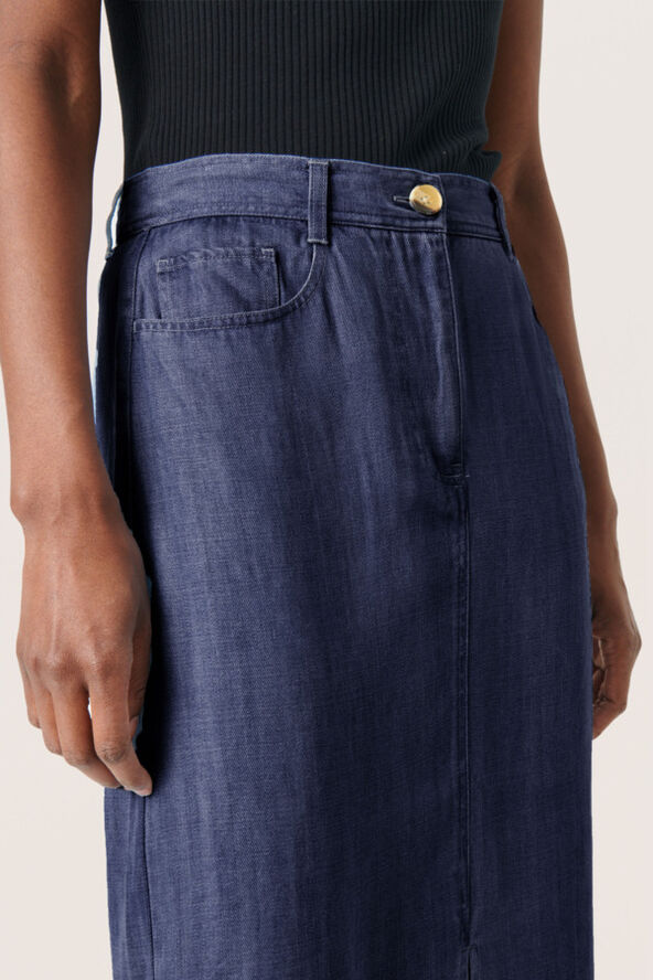 Soaked in Luxury SLFriday Skirt Dark blue denim