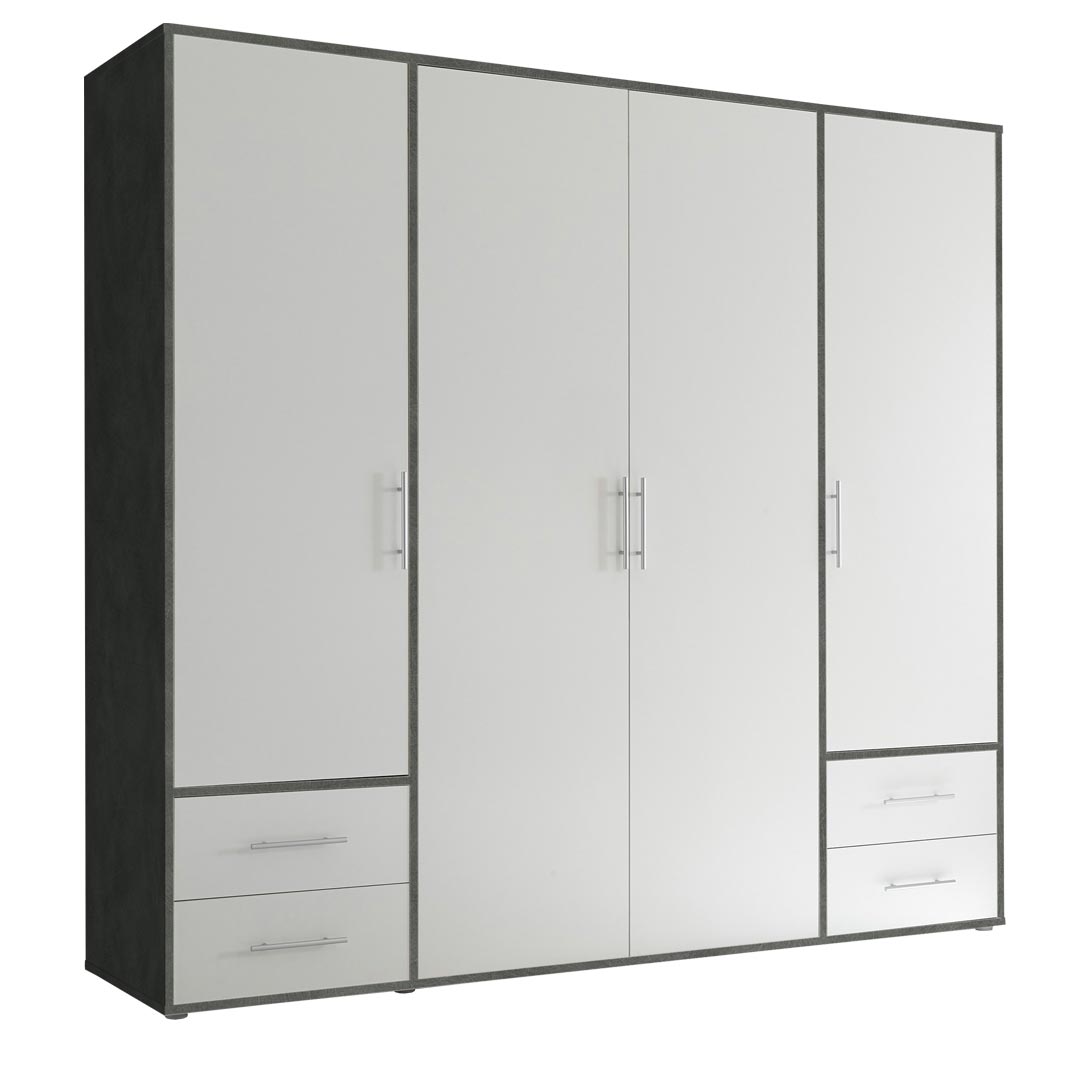Drehtürenschrank - Matera - weiß - 206 cm breit