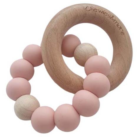 Chewies & More basic ombre rattle / bijtspeeltje mini roze