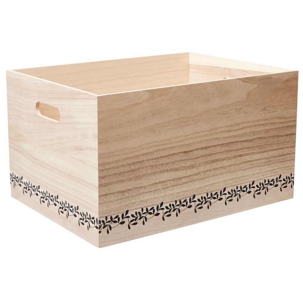Caisse de rangement en bois L.33 x l.23 x H.21 cm