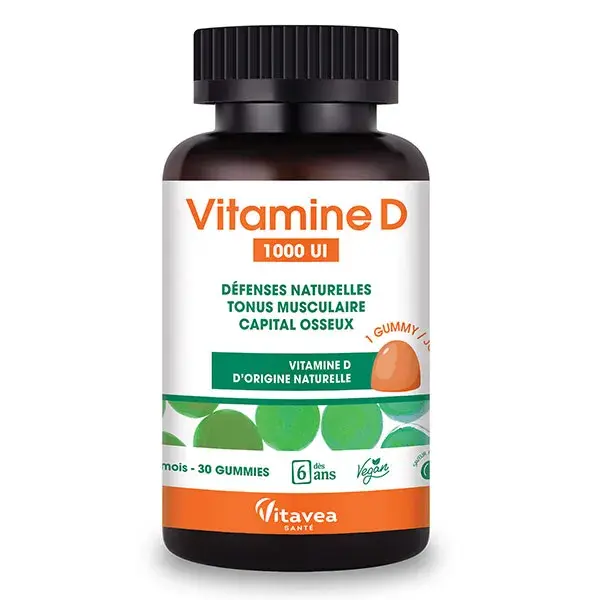Vitavea Vitamina D 1000 UI Defesas Naturais Tônus Muscular 30 gomas