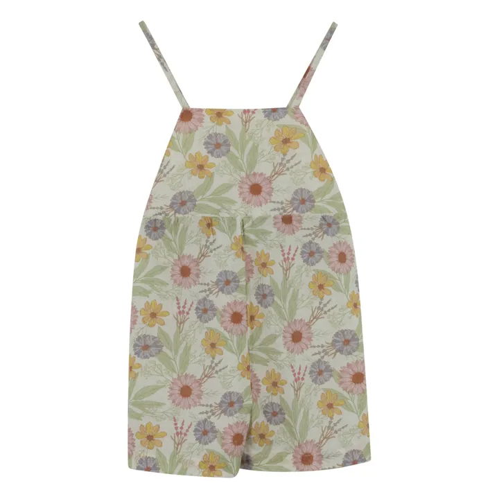 Babe & Tess Combishort Fleurie à Bretelles | Blanc cassé