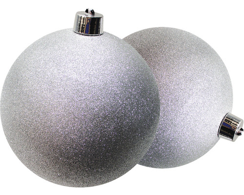 Grote XXL kerstboombal Lafiora Ø 30 cm zilver glitter