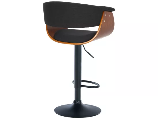 Lot de 2 Tabouret de bar - Tissu - Noyer / Noir - Vestal
