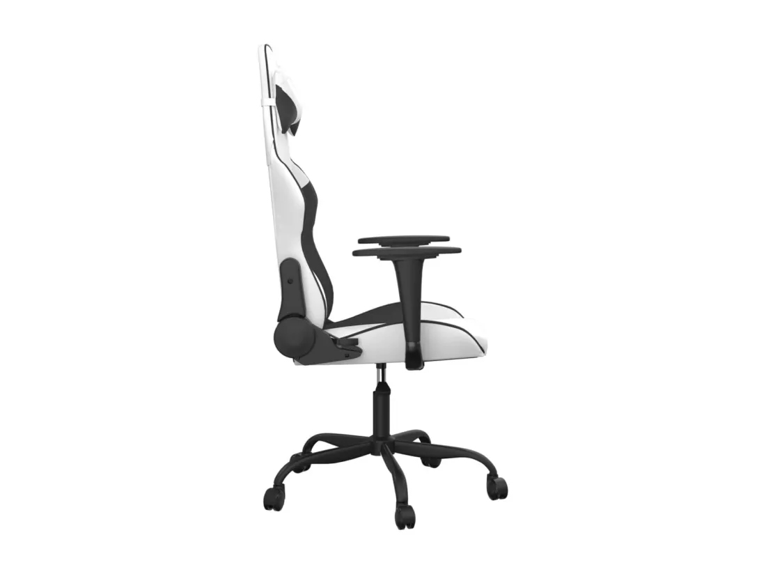 Chaise de jeu de massage Blanc et noir Similicuir