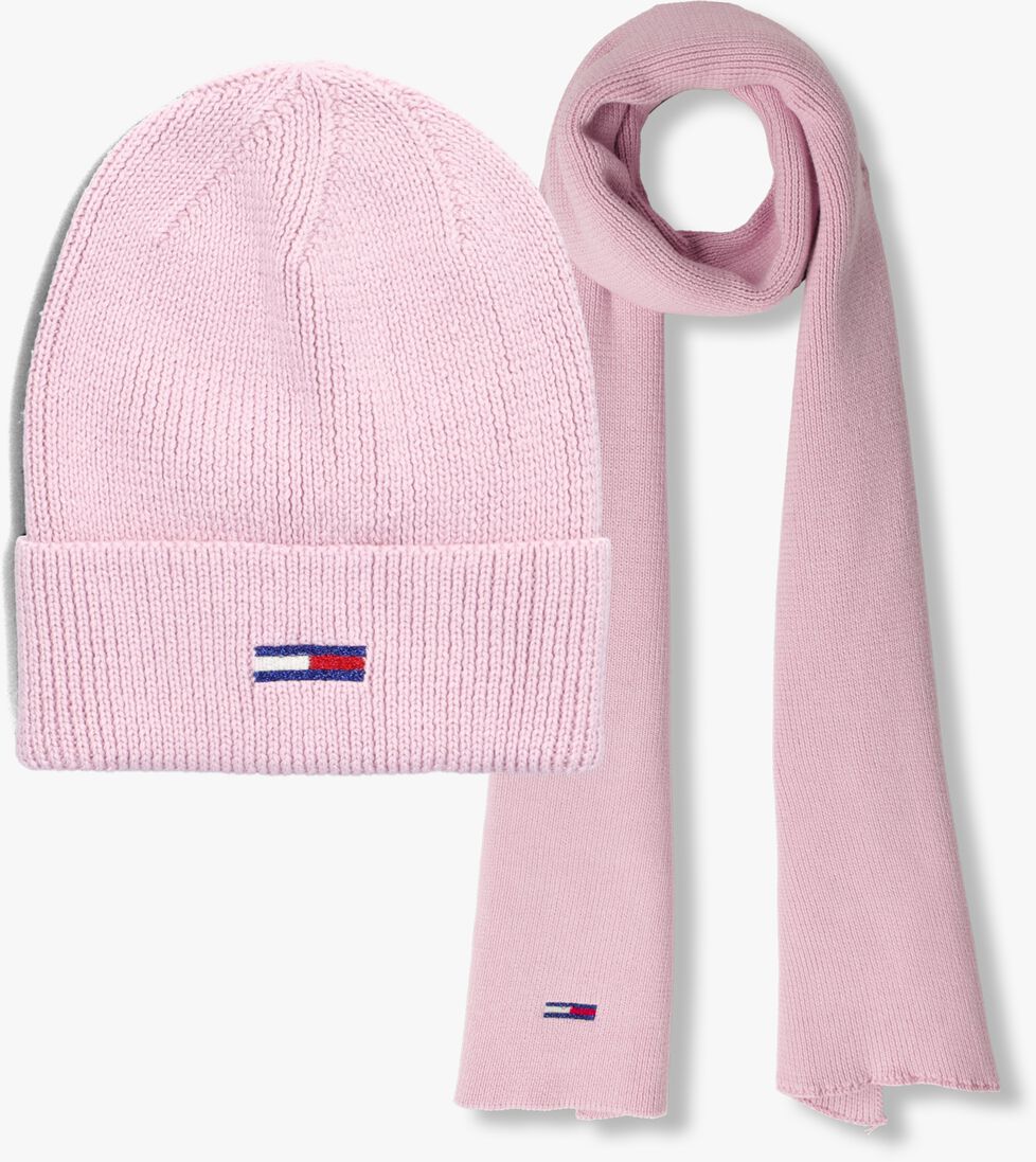 TOMMY HILFIGER roze tommy hilfiger muts tjw flag beanie and scarf