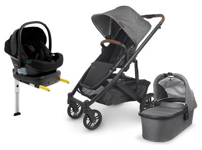 UPPAbaby CRUZ V2 Duovogn inkl. Beemoo Route Babybilstol & Base, Greyson Black/Black Stone