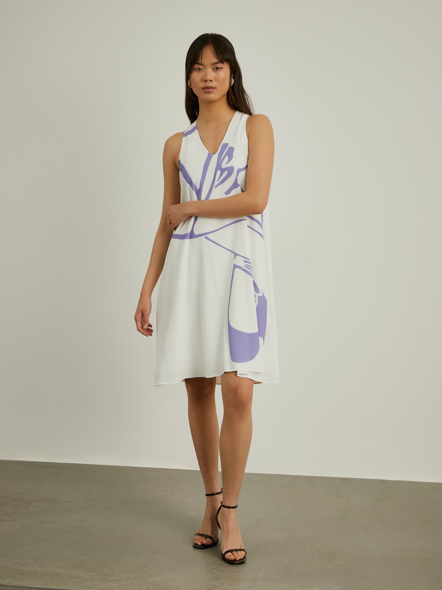 Vestido fluido com estampado floral