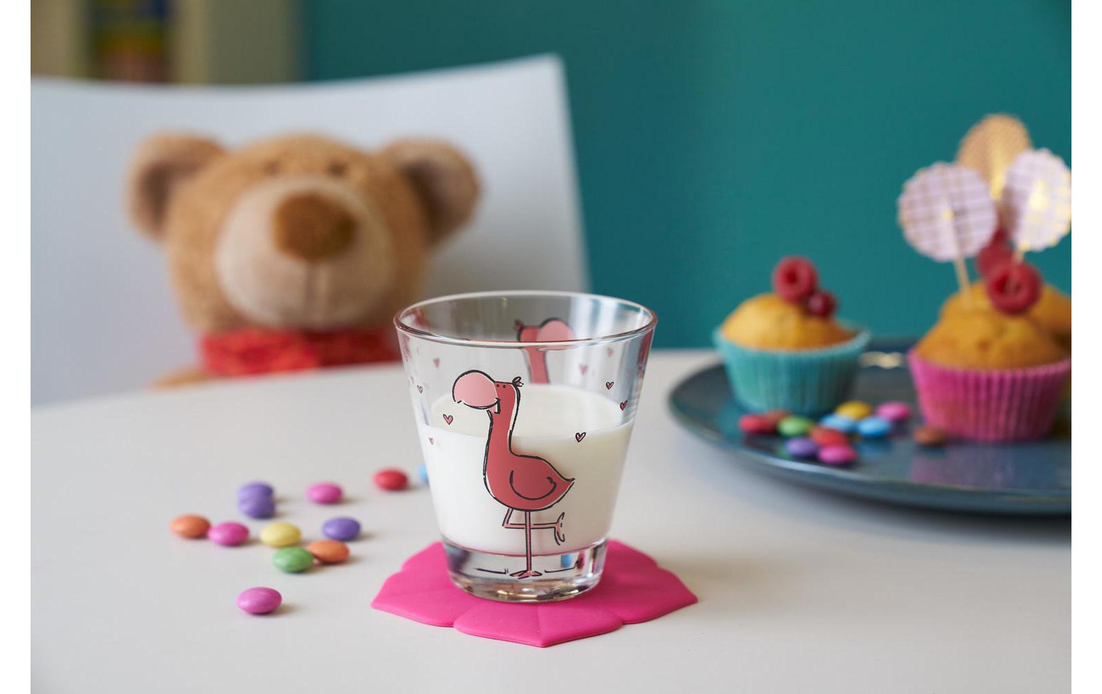 Kindertrinkglas Bambini Flamingo, 215 ml, 6 StückTrinkgläser Set für Kinder