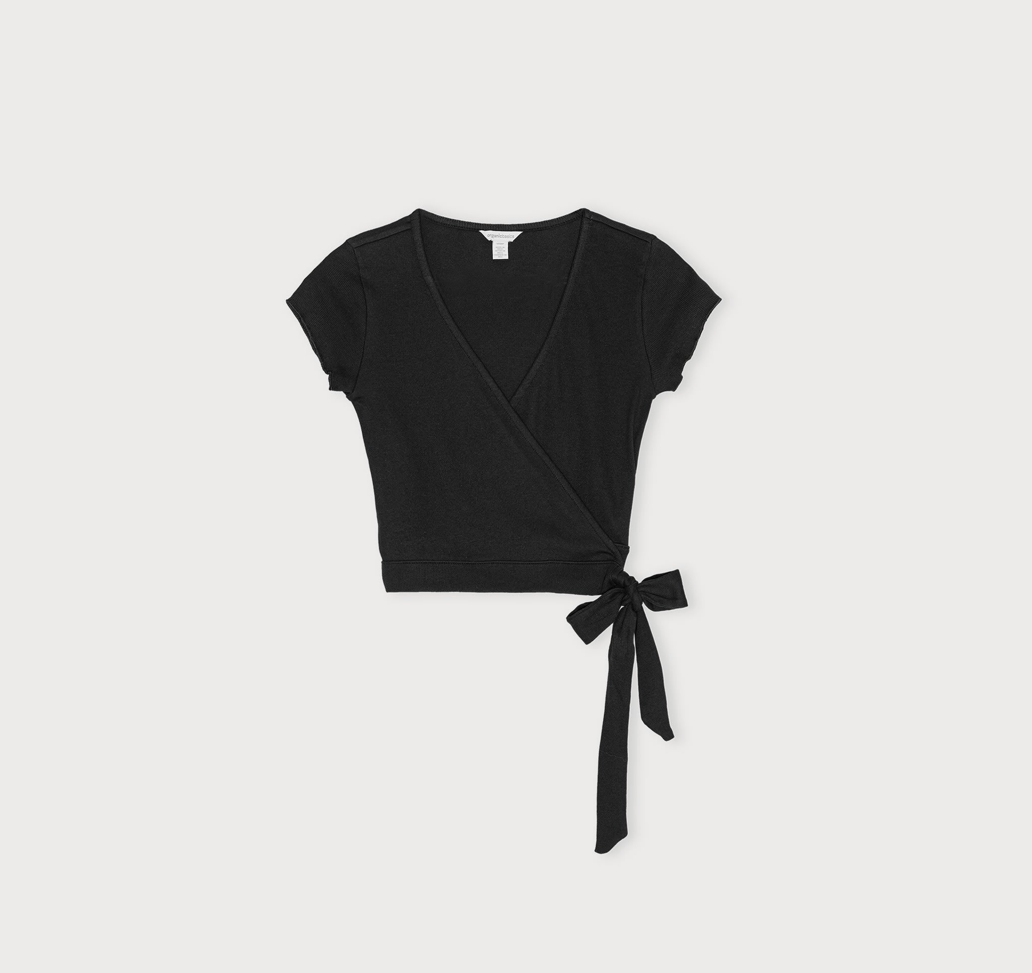 ORGANIC COTTON<br>Core Rib Wrap Crop Top