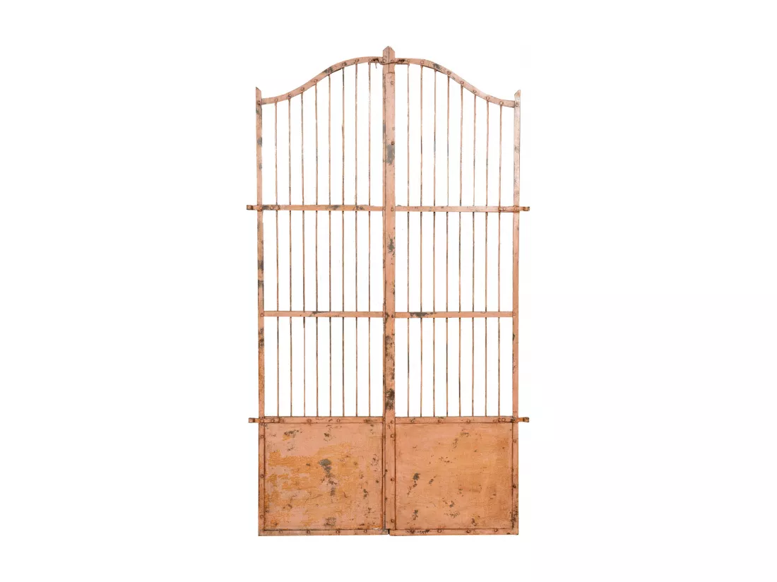 BISCOTTINI Portail - Fer Forgé Finition Antique - Clôture en Fer - Portail en Métal - Porte Décorative - Portail d'Entrée - 118x6x200cm - Une Pièce
