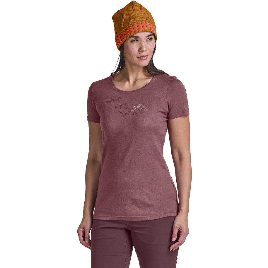 ORTOVOX 185 Merino Tangram Logo T-Shirt Damen mountain rose