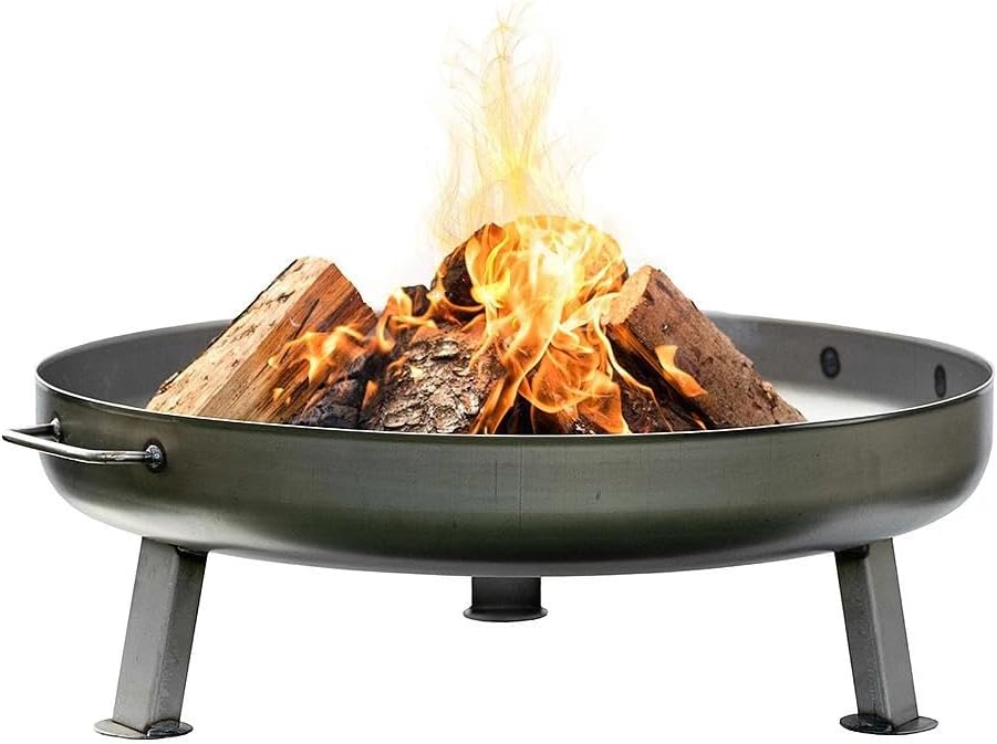 Czaja® Feuerschale Bonn 80 cm mit Funkenschutz Flamme | Feuerschalen mit Funkengitter für den Garten, Terrasse und Balkon, Feuertonne und Feuerkorb, große Feuerstelle für den Garten