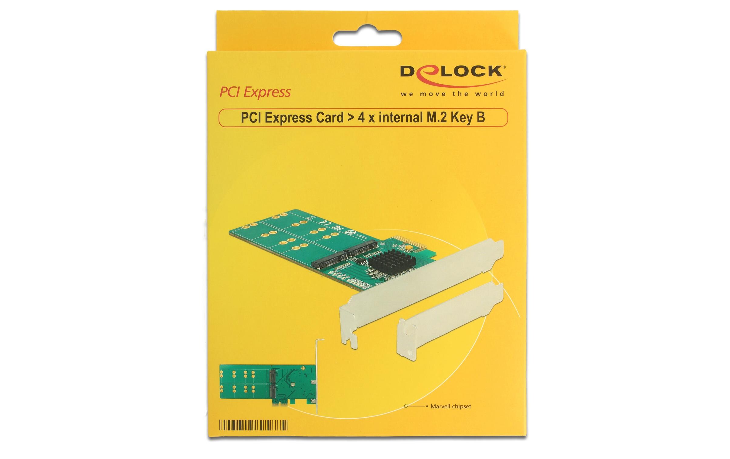 Host Bus Adapter 4 Port SATA Controller PCI-ex4 - M.2PCI Express Karte mit vier M.2 Slots