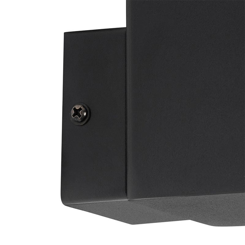 Moderne buiten wandlamp zwart IP44 met smoke glas - Denmark