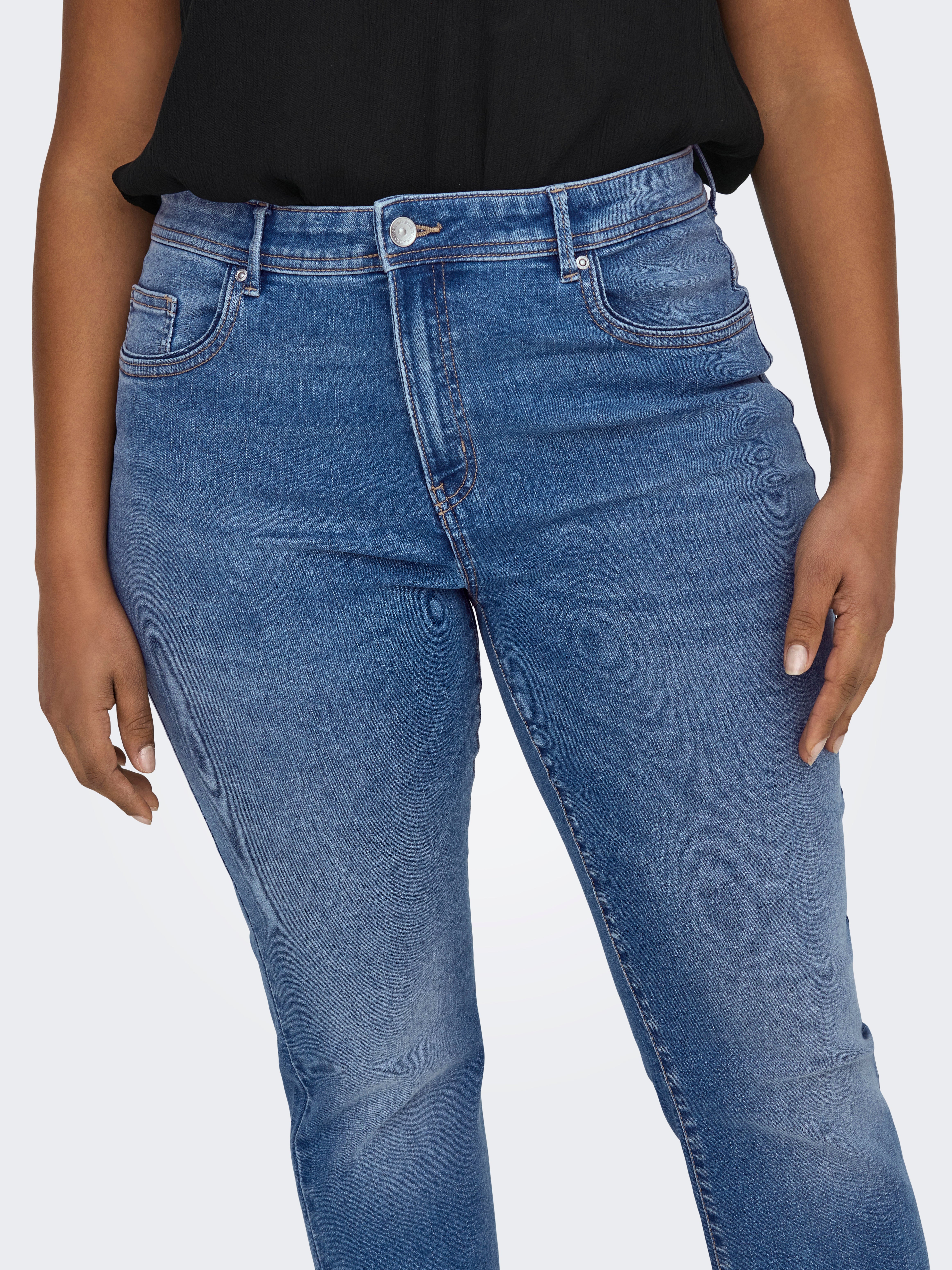 CARSALLY Mittlere Taille Ausgestellt Jeans Medium Blue Denim