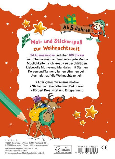 Mein liebstes Weihnachtsmalheft mit Stickern ab 5