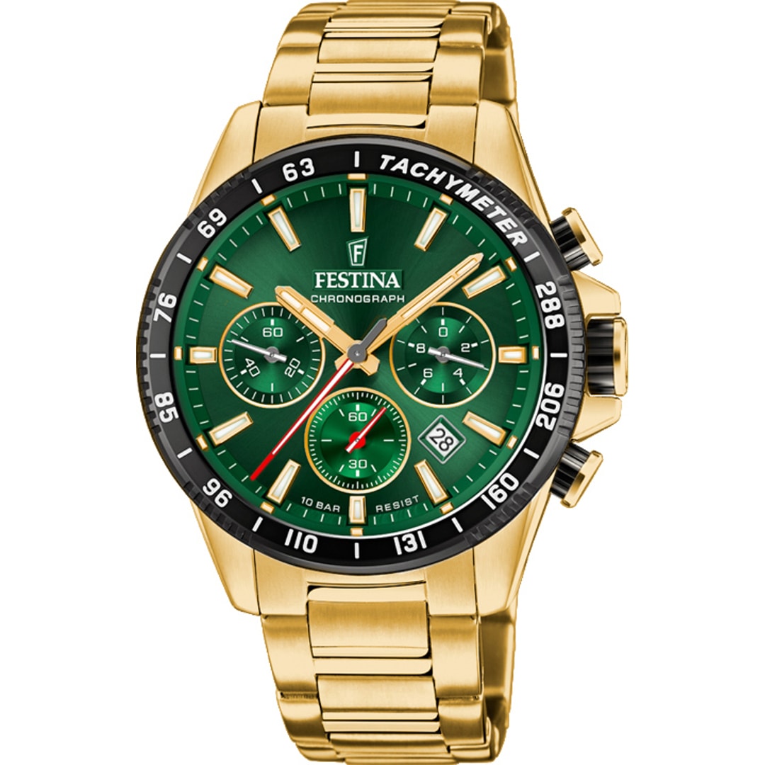 Festina Timeless Chrono Goldig / Grün