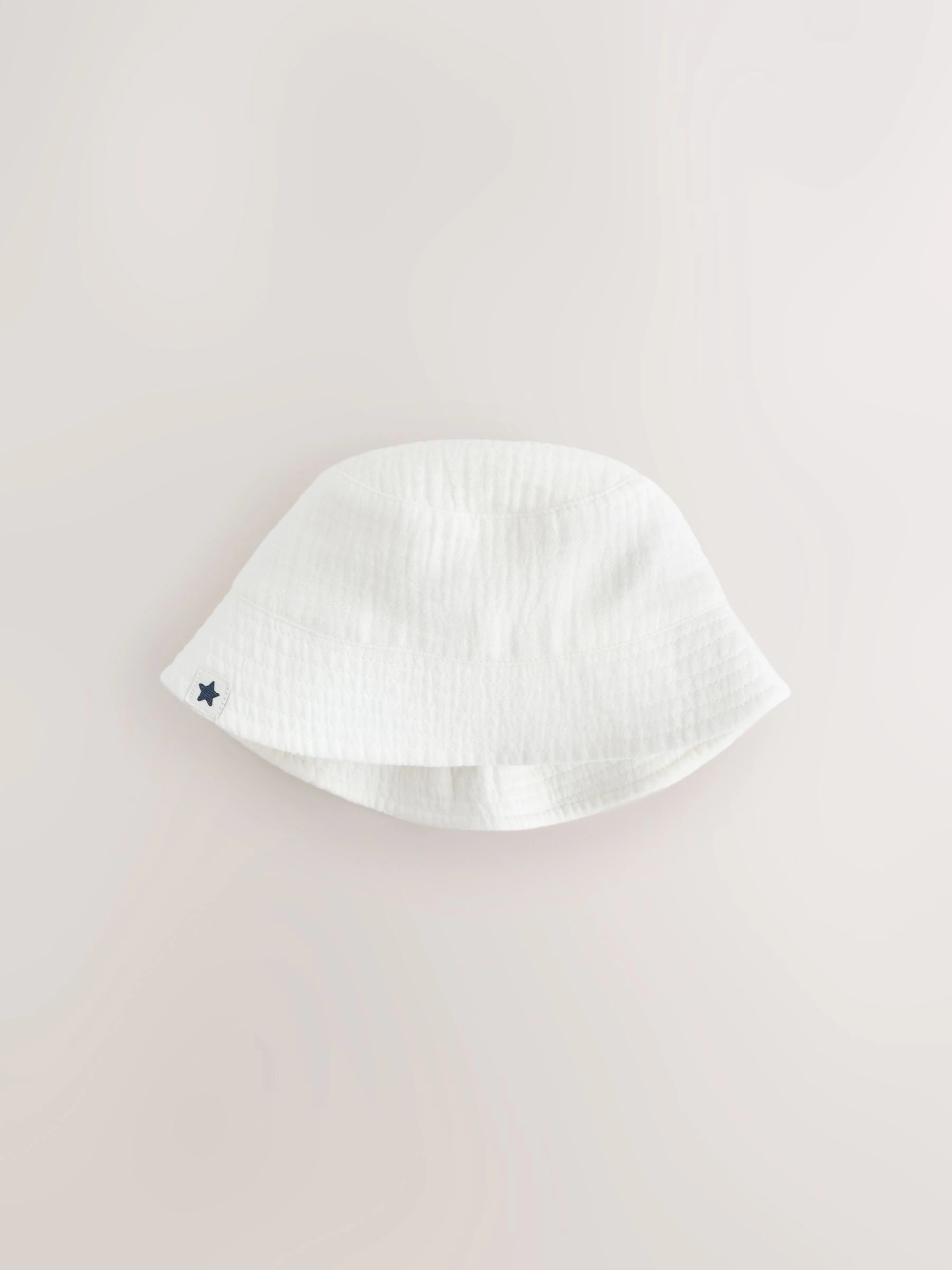 Marineblauw/wit - 2 Pack Baby Bucket Hat (0mths-2yrs)