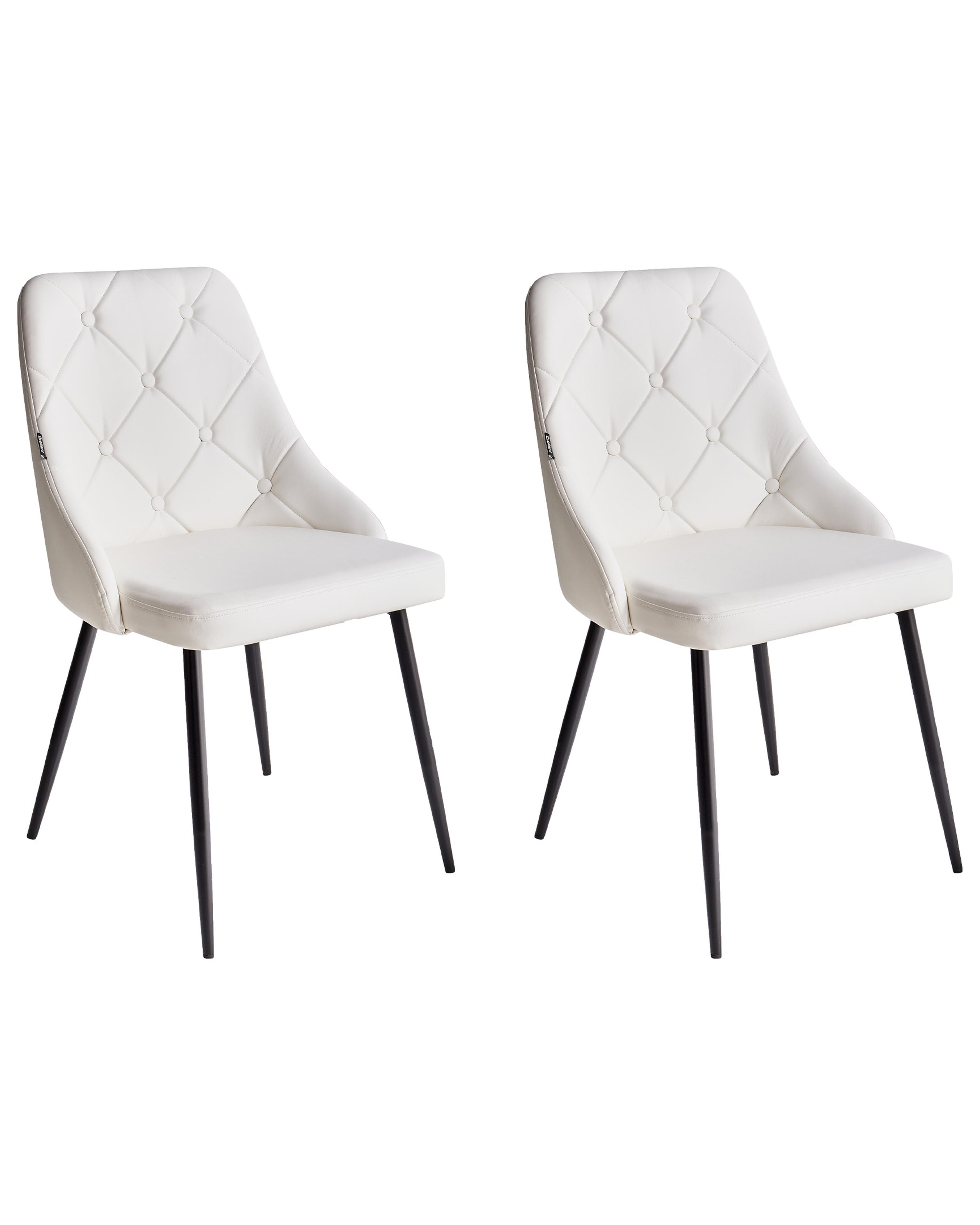 Set van 2 eetkamerstoelen VALERIE Kunstleer Wit