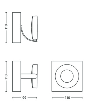 Philips wandspot Clockwork wit - Incl 1X LED 4W dimbaar